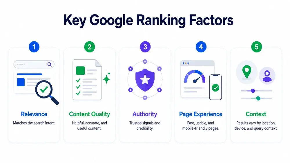 Key Google ranking factors that influence search rankings