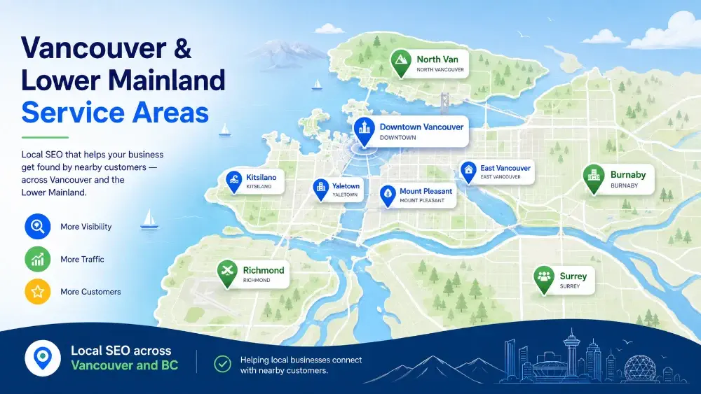 Local SEO service areas across Vancouver and the Lower Mainland